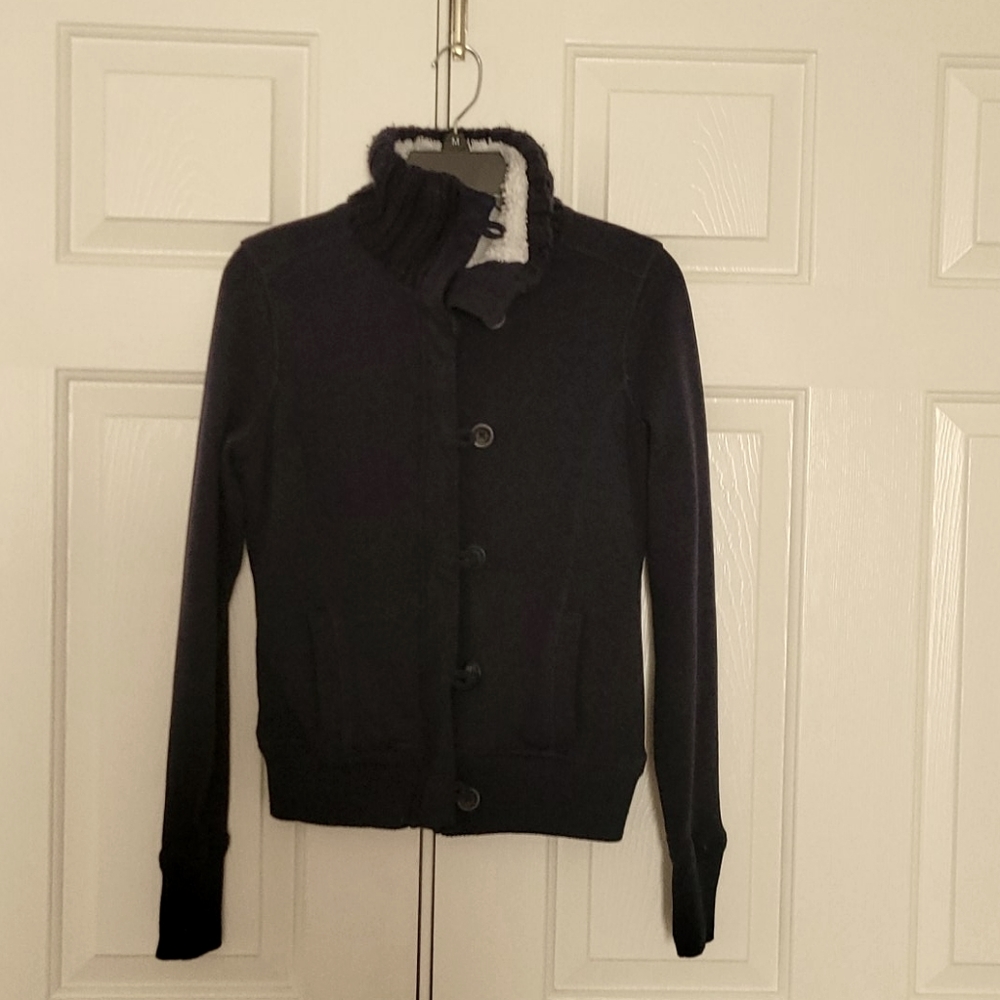 Blue sherpa-lined jacket